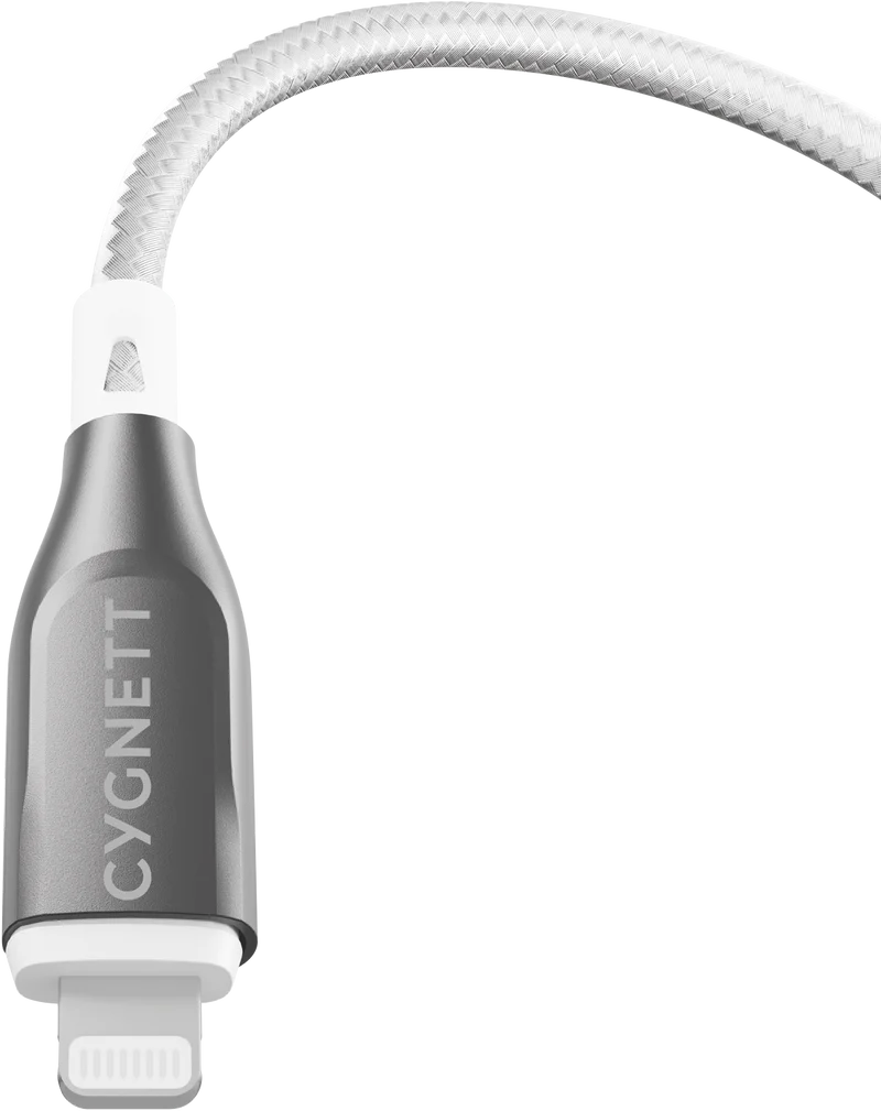 Cygnett USB 2.0 Armoured braided USB C Lightning 1m White