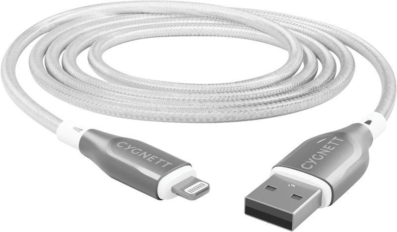 Cygnett USB 2.0 Armoured braided USB A Lightning 3m White