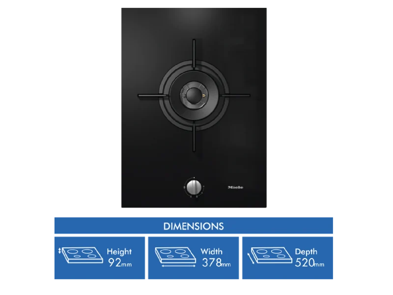 Miele 38cm Single Burner Gas Cooktop Ceramic Glass