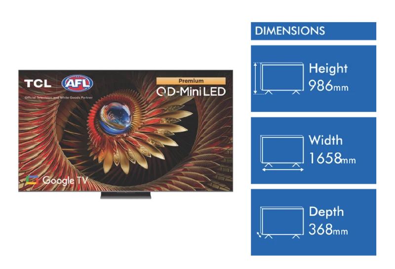 TCL 75" C8K Premium QD Mini LED Google TV 2025