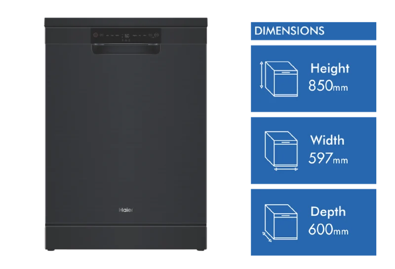 Haier 300 Series Freestanding Dishwasher - Black