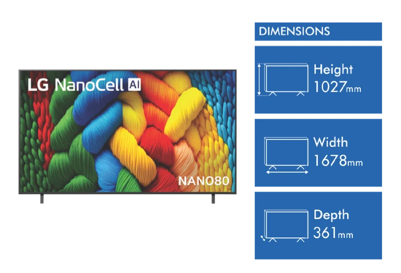 LG 75" NANO80A AI LED UHD 4K Smart TV 2025