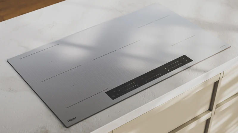 Haier 500 Series 90cm Induction Cooktop, 5 Zone Flexi Zone, Grey Glass