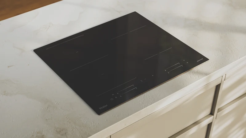 Haier 500 Series 60cm Induction Cooktop, 4 Zone Flexi Zone, Low Current, Black Glass