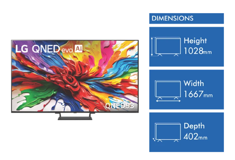 LG 75" QNED93A EVO Mini LED AI UHD4K Smart TV 2025