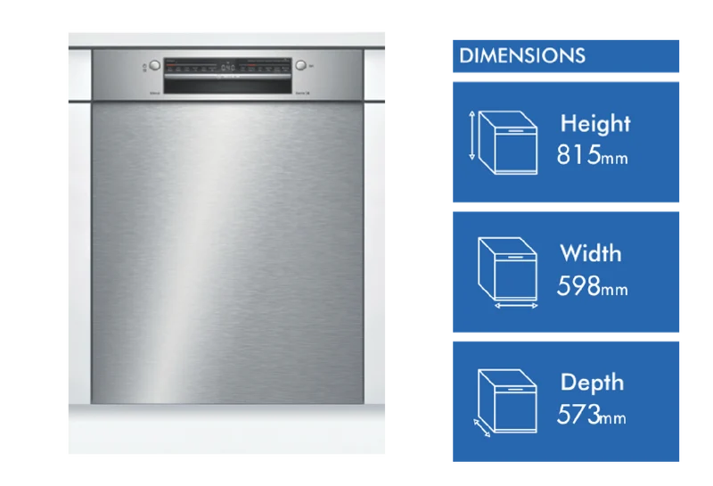 Bosch Series 4 60cm Under Bench Dishwasher Stainless Steel