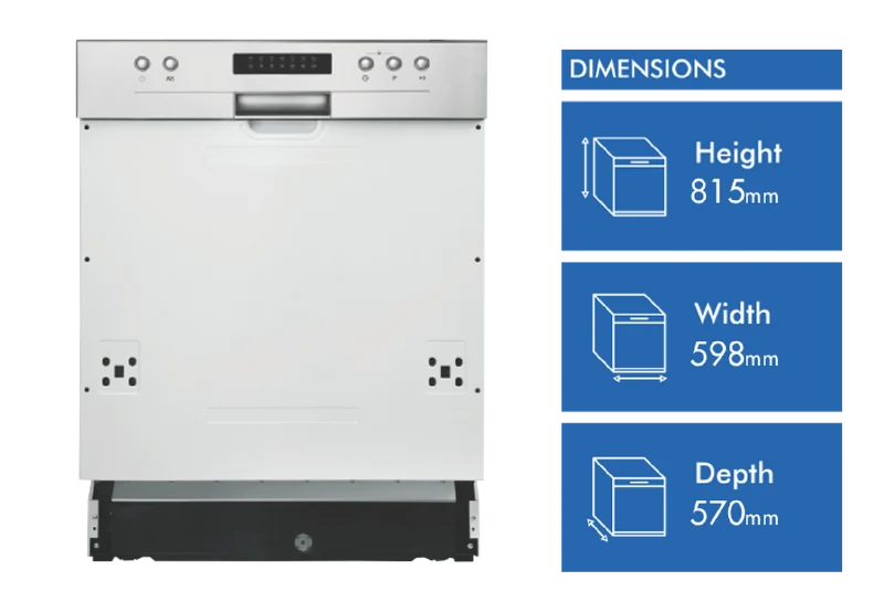 ARTUSI 60cm Semi Integrated Dishwasher