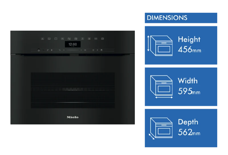 Miele 45cm Handleless Speed Oven with 3in1 Microwave, Oven and Combination Modes Obsidian Black