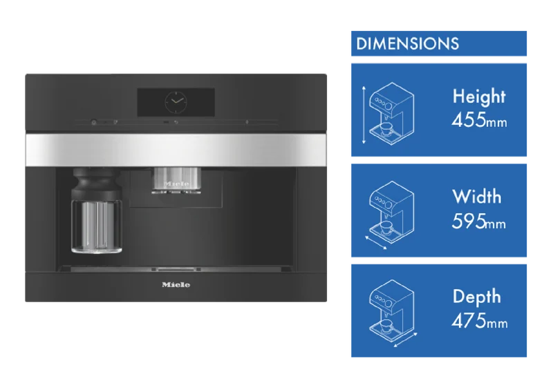 Miele PureLine CleanSteel Built-In Coffee Machine