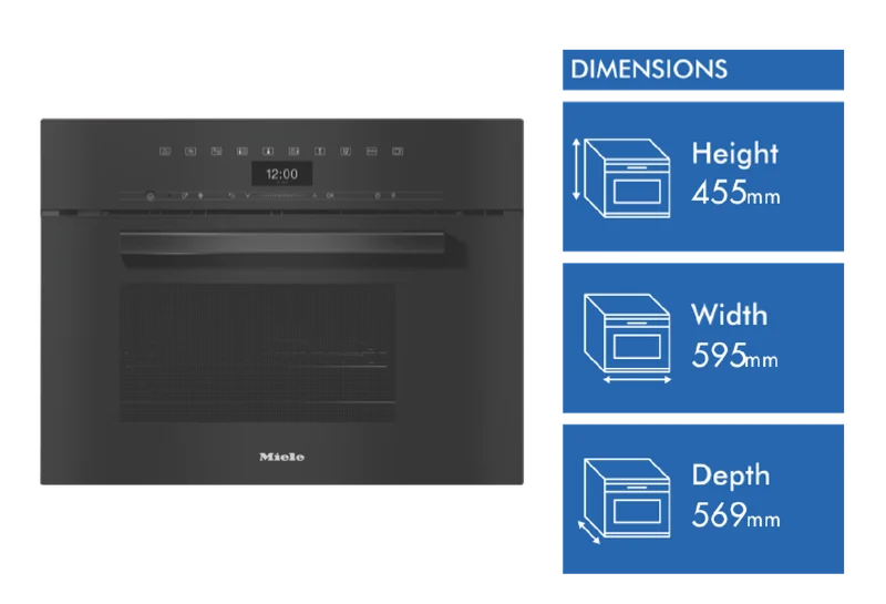 Miele 45cm Steam and Microwave Combination Oven with Wi-Fi Connectivity Obsidian Black