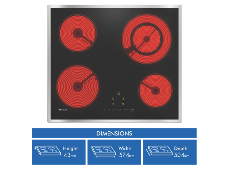Miele 57cm Electric Cooktop with 4 Cooking Zones Ceramic Glass