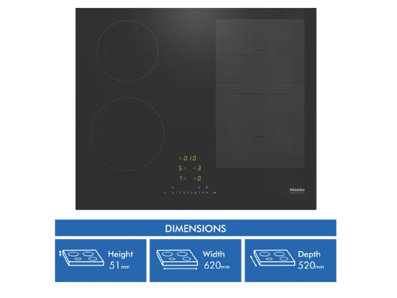 Miele 62cm Induction Cooktop with 1 PowerFlex Cooking Zone and Wi-Fi Connectivity