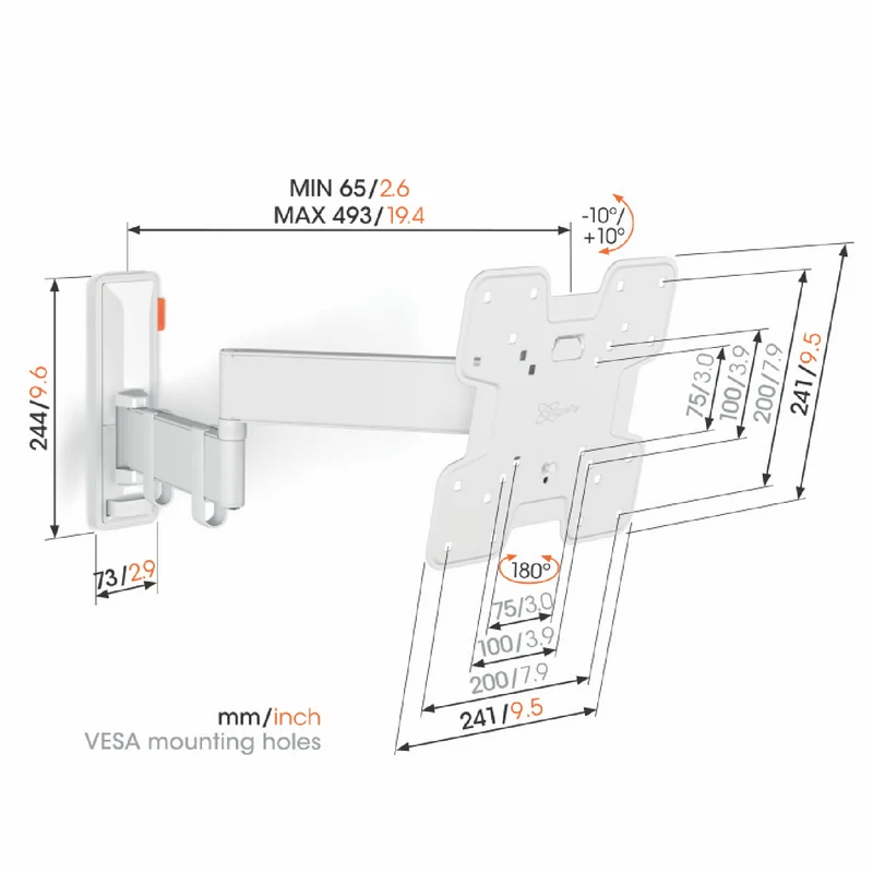 Vogels Full Motion+ TV Wall Mount White 19-43"
