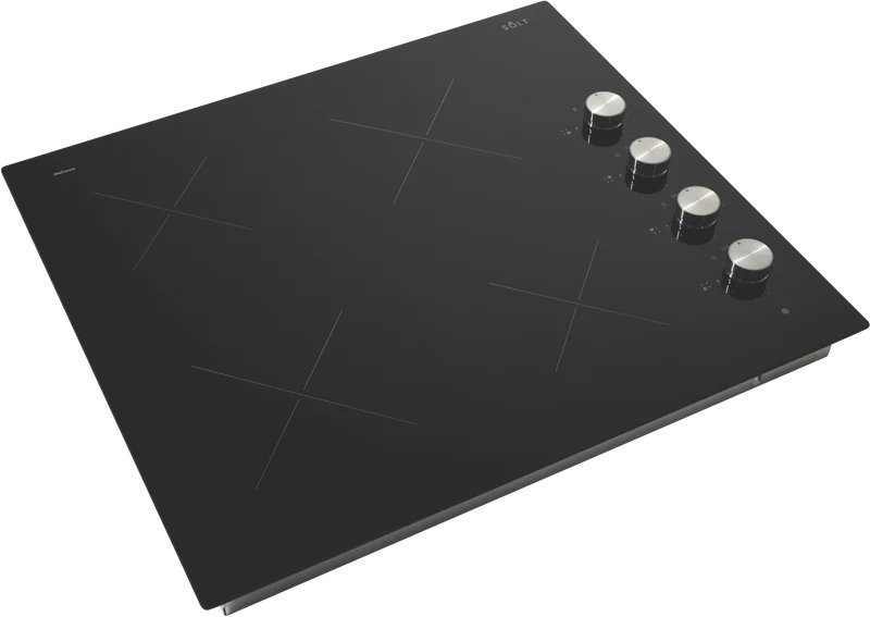 Solt 60cm Knob Control Ceramic Cooktop, Black Glass