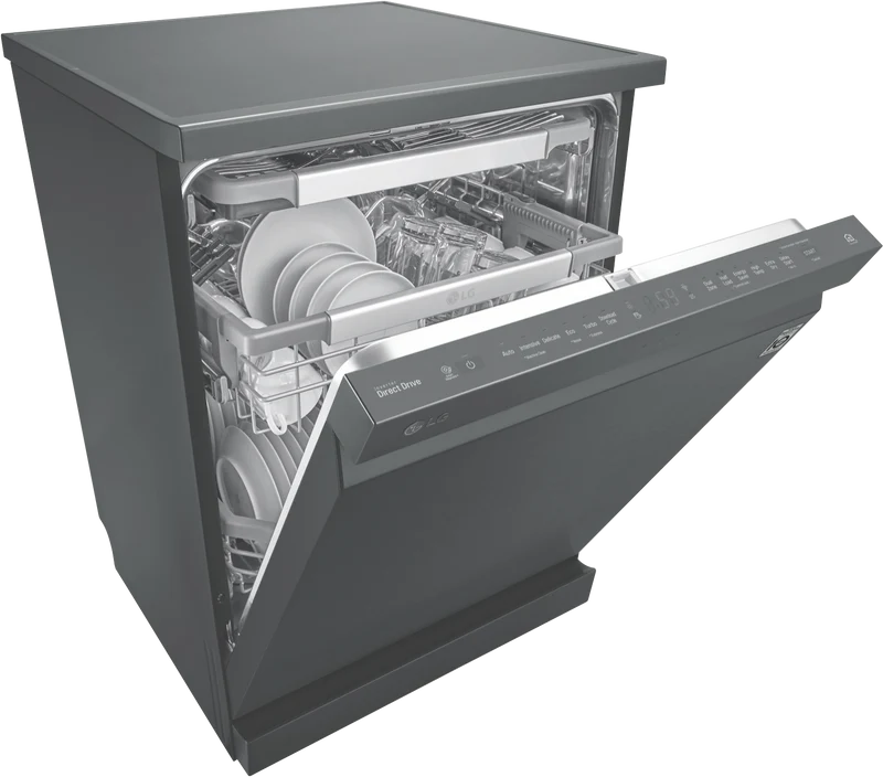 LG 60cm 15 Place QuadWash Freestanding Dishwasher, Matt Black