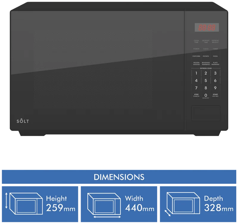 Solt 20L 700W Microwave Black