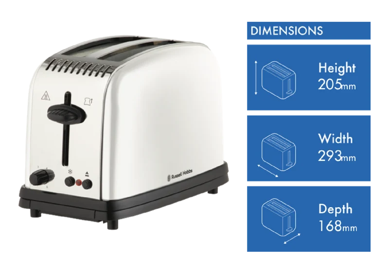 Russell Hobbs Paddington 2 slice Toaster White