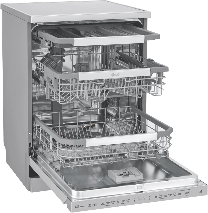 LG 60cm 15 Place QuadWash Freestanding Dishwasher, Stainless Steel