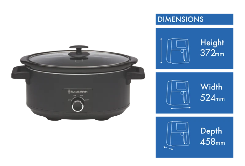 Russell Hobbs 7L Matte Black Slow Cooker