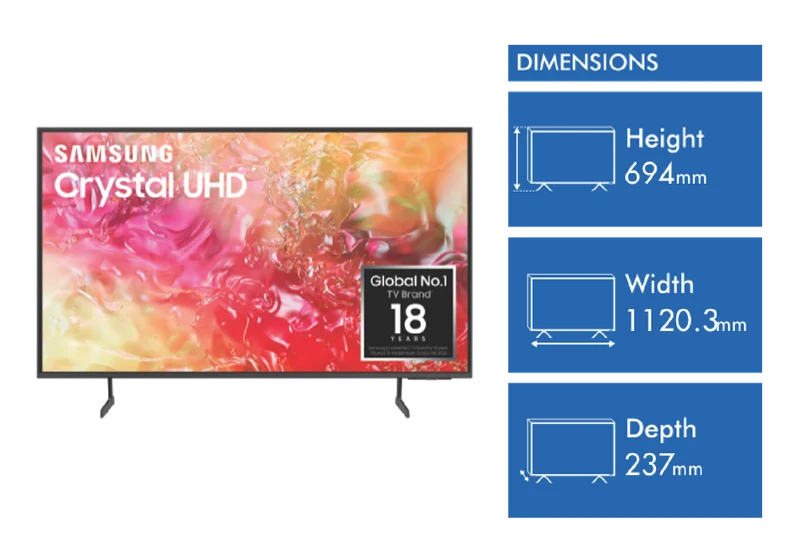 Samsung 50" DU7700 4K Crystal UHD Smart TV 24