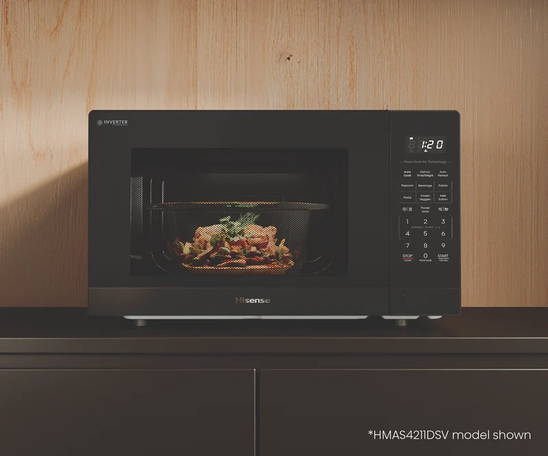 Hisense 42L 1100W Inverter Microwave Dark Stainless Steel