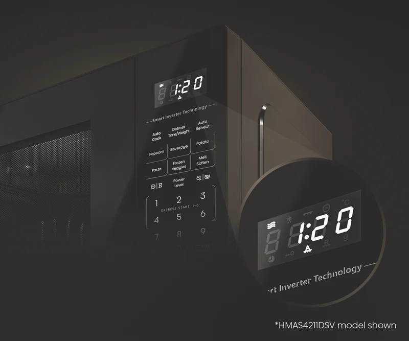 Hisense 42L 1100W Inverter Microwave Dark Stainless Steel