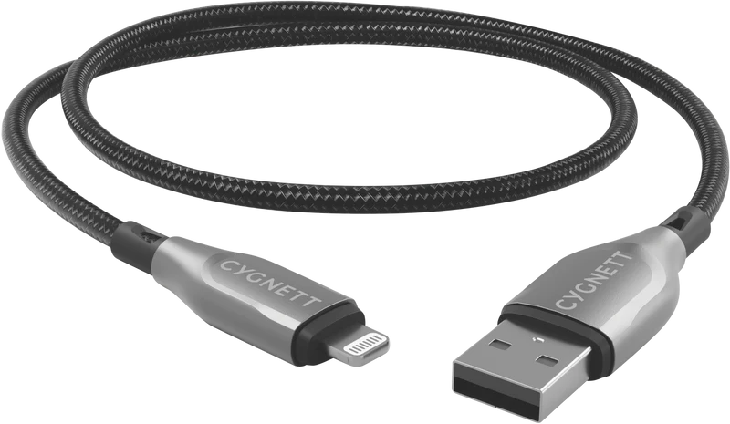 Cygnett USB 2.0 Armoured braided USB A Lightning 1m Black