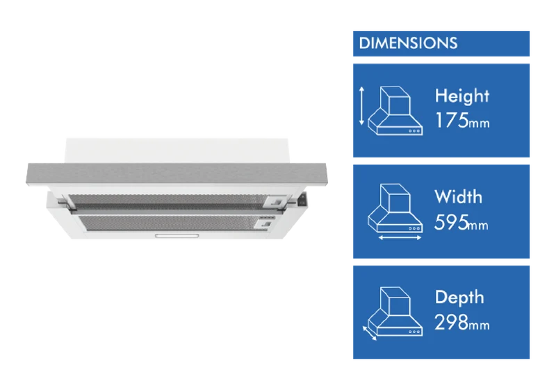 Solt 60cm Slideout Rangehood, Stainless Steel