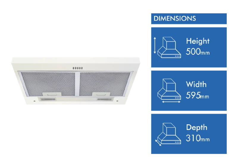 Solt 60cm Undermount Rangehood, White