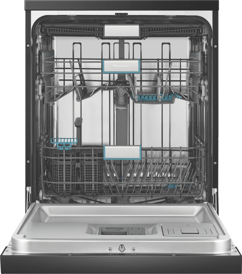 Hisense 60cm Freestanding Dishwasher, Black Steel