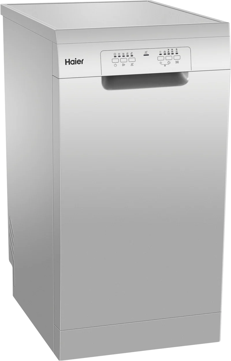 Haier 300 Series 45cm Compact Freestanding Dishwasher, Silver