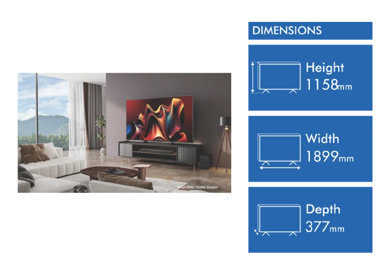 Hisense 85" U7NAU 4K Mini-LED QLED Smart TV 24