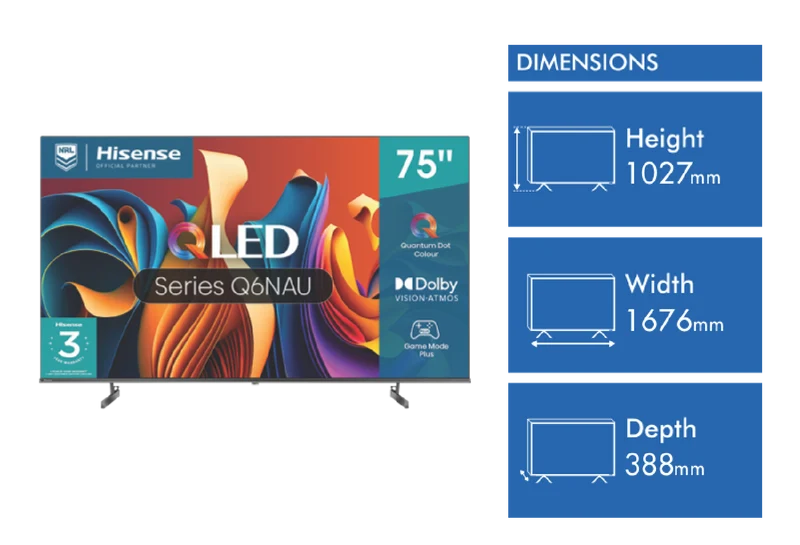 Hisense 75" Q6NAU 4K QLED Smart TV 24
