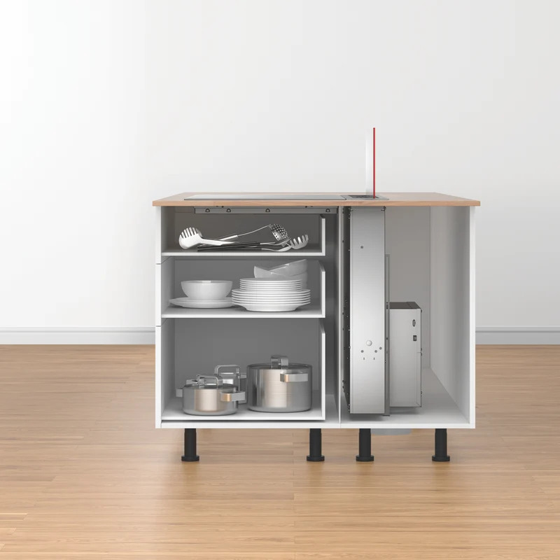 Bosch Series 8 Accentline 80cm Downdraft Ventilation, Clear Glass