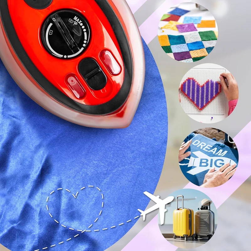 Duronic SI3 RD Fer à repasser à vapeur de voyage 400W Léger et compact 495g Idéal pour les déplacements Convient pour crafts et patchworks Accessoires inclus
