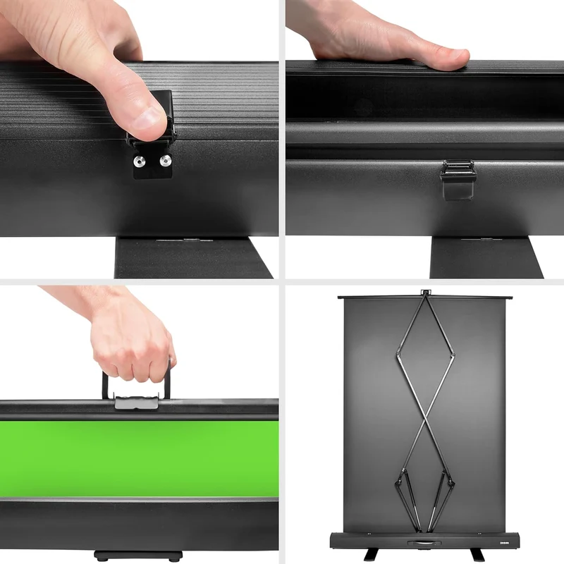 Duronic FPS15 GN Fond Vert de 150 x 130 cm| Décor pour filmer des vidéos et créer du contenu | Ecran vert pour effets spéciaux ou studio de tournage | Ouverture fermerture facile