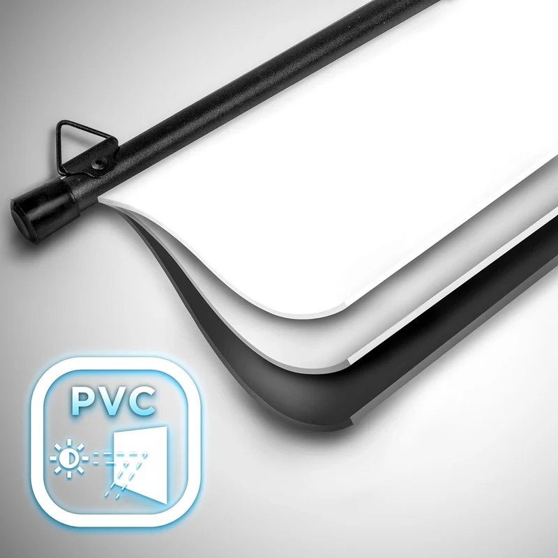 Duronic BPS40 16/9 Ecran de Projection TV et Home Cinema de 40 Pouces 102 cm | 89 x 50 cm | Fixation par Crochets | Barres lestées | Toile pour vidéoprojecteur | Gain +1 idéal pour 3D 8K 4K 1080P