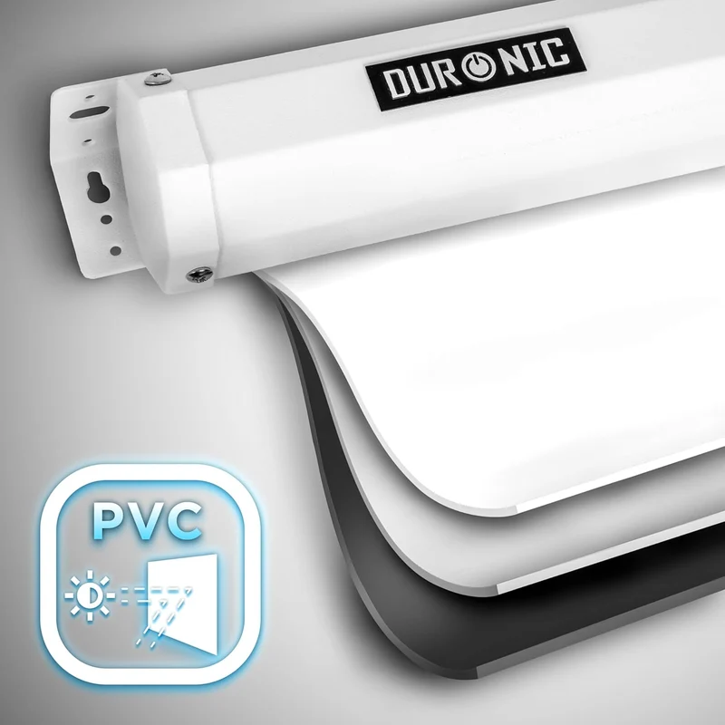 Duronic MPS80 16/9 WE Ecran de Projection TV et Home Cinema de 80 Pouces 203 cm | 177 x 100 cm | Fixation Mur ou Plafond | Déroulement Manuel | Gain +1 idéal pour 3D 8K 4K 1080P