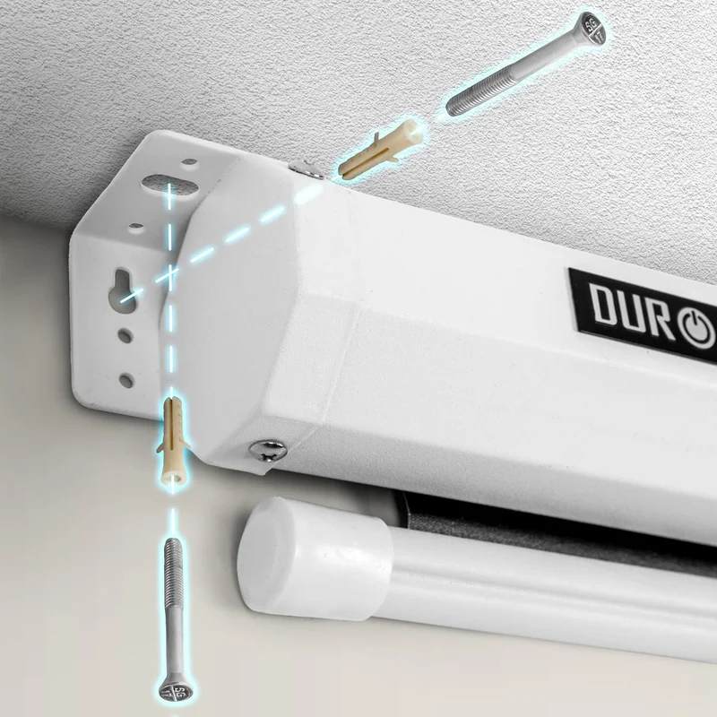 Duronic MPS70 16/9 WE Ecran de Projection TV et Home Cinema de 70 Pouces 178 cm | 155 x 87 cm | Fixation Mur ou Plafond | Déroulement Manuel | Gain +1 idéal pour 3D 8K 4K 1080P