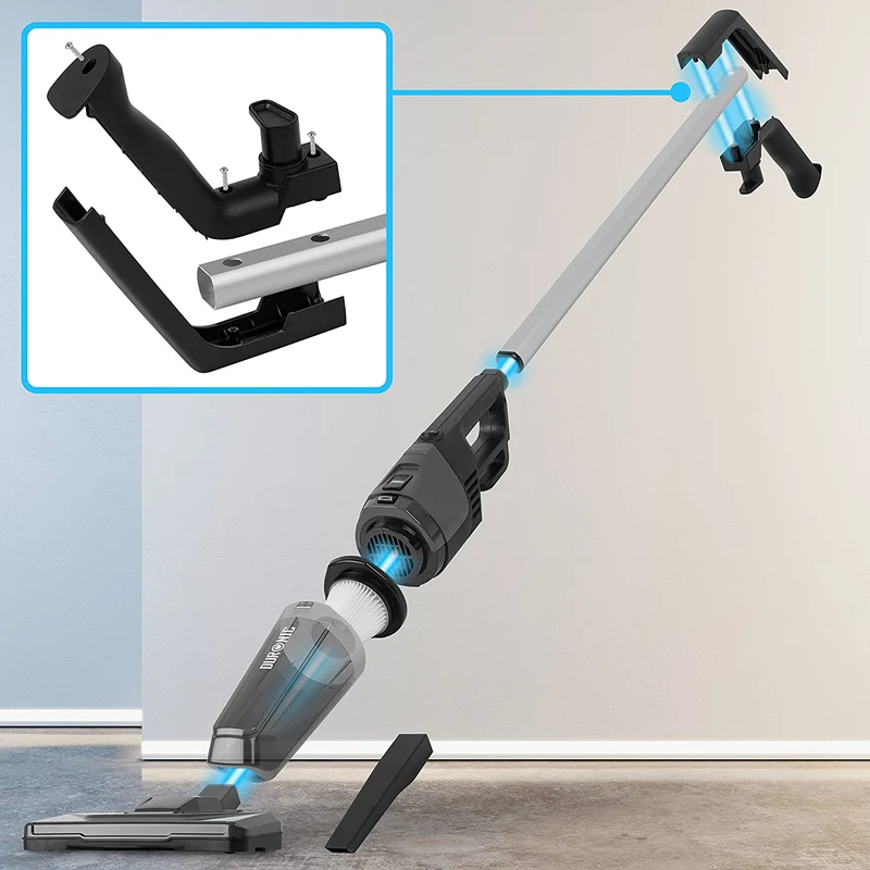 Duronic VC9 Aspirateur Balai et à Main de 600W | Sans Sac | Compact et Léger | 2 Filtres HEPA fournis | Filaire et Portable | Pour la Maison et la Voiture