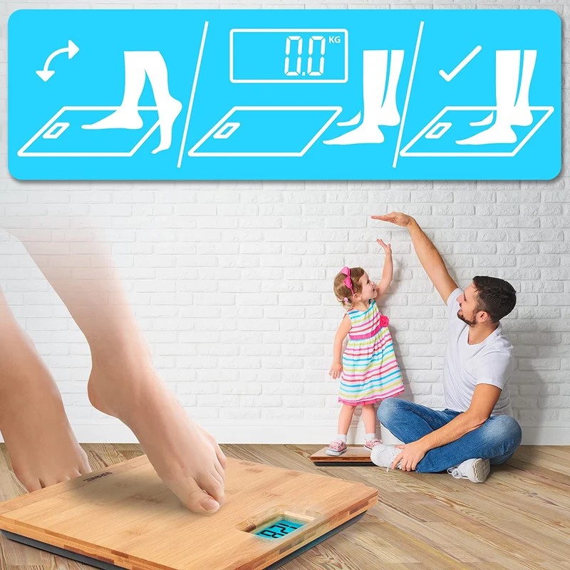 Duronic BS504 Balance Corporelle / Pèse Personne – Capacité élevée de 180 kg – Ecran LCD – Eco-responsable / Fabriqué en Bambou – Mesure en Kilogrammes – Automatique – Surveillez votre Poids