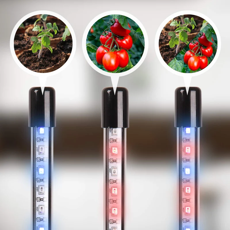 Duronic GLC36 Lampe de croissance horticole triple à pince 60W | Ampoules LED | 3 modes : bleu, rouge, mixte | Intensité ajustable | Prise USB | Lumière de culture pour plante fruit légume fleur herbe