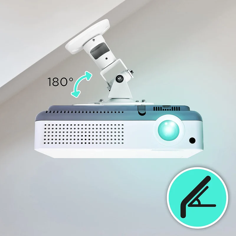 Duronic PB07XB Support vidéoprojecteur Universel inclinable et Rotatif Capacité 10 kg Installation Plafond Idéal pour Home cinema Jeux vidéos présentations conférences