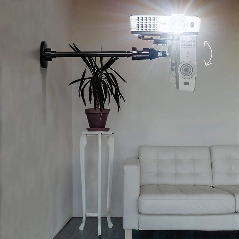Duronic PB02XL Support pour Vidéoprojecteur Plafond Rotatif 360° Inclinable 180° Pivotant 180° Charge maximale de 10 kg Bras Extensible Idéal pour Home Cinema présentations conférences