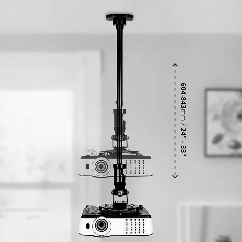 Duronic PB02XL Support pour Vidéoprojecteur Plafond Rotatif 360° Inclinable 180° Pivotant 180° Charge maximale de 10 kg Bras Extensible Idéal pour Home Cinema présentations conférences