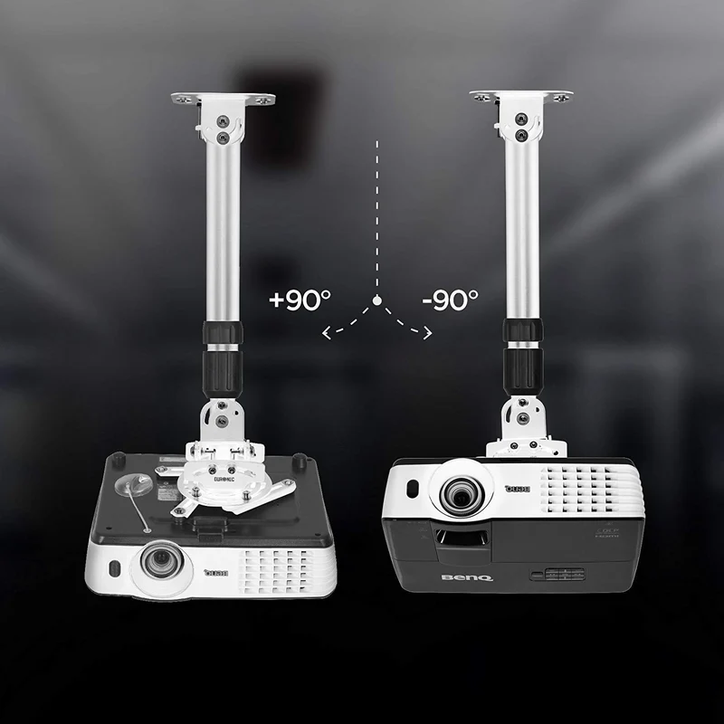 Duronic PB06XL Support pour Vidéoprojecteur Plafond Rotatif 360° Inclinable 30° et Pivotable 20° Charge maximale 13,6 kg Idéal pour Home Cinema présentations conférences