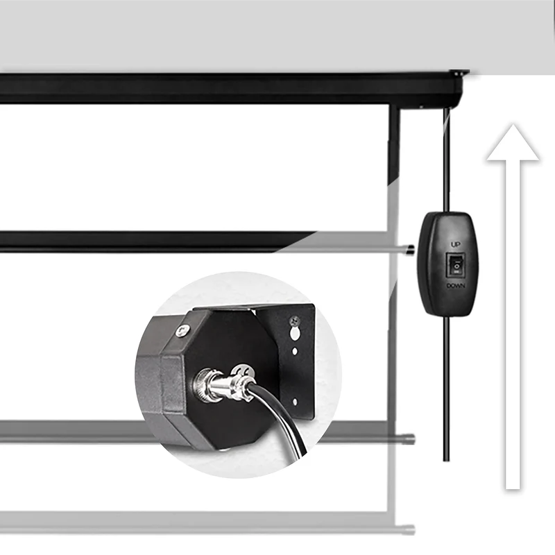 Duronic EPS80 /43 Ecran de projection électrique motorisé 80 pouces 4:3 – 163 x 122 cm – Fixation mur ou plafond - Idéal pour Home cinéma