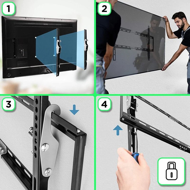 Duronic TVB777 Support Mural inclinable pour écran de télévision de 33 à 60 Pouces / 57 à 153 cm - VESA 600 x 400