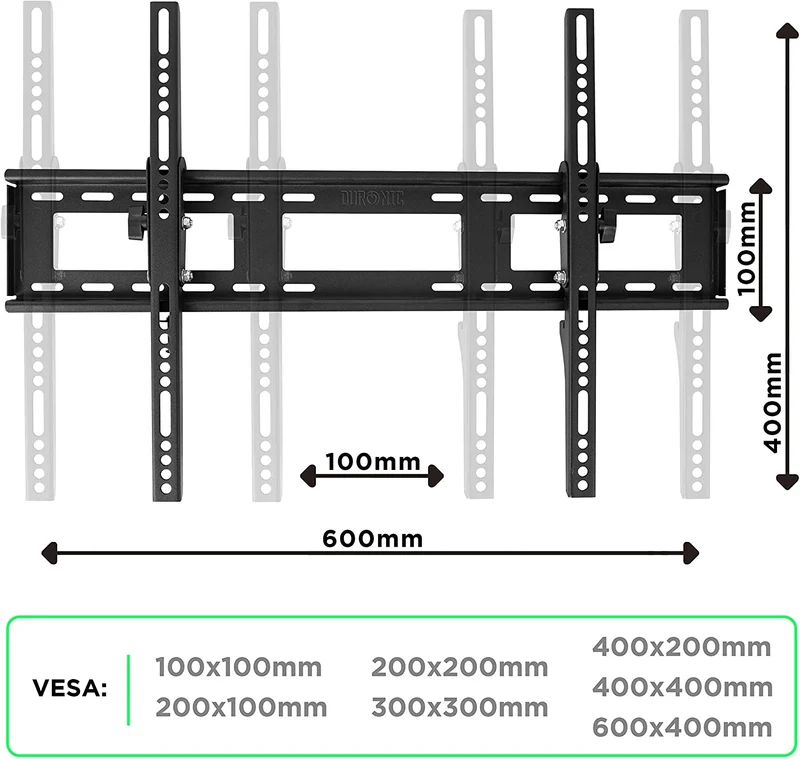 Duronic TVB123M Support mural réglable et inclinable pour écrans plasma, LCD et LED 23"-55" VESA 200 x 200, 400 x 400, 200 x 400