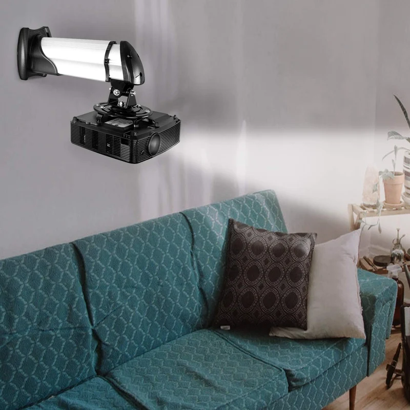 Duronic PB10XM Support pour Vidéoprojecteur Plafond et Mural Haute-résistance Rotatif 360° Inclinable 15° Pivotant 180° Charge maximale de 15 kg avec Bras Prolongateur